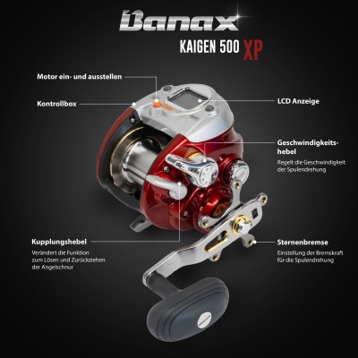 Banax Kaigen 500 XP Xtra Power Elektro Multirolle, 480m/ 0,25mm - 3,50:1 - 715g