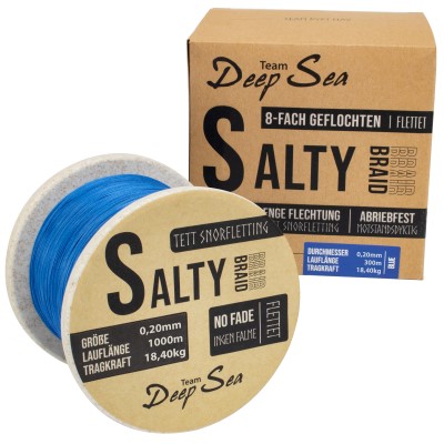 Team Deep Sea Salty-Braid, 0,25mm - blue - 1m von der Großspule