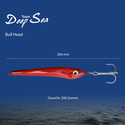Team Deep Sea Bull Head, 200g - Rot/Schwarz - 1 Stück