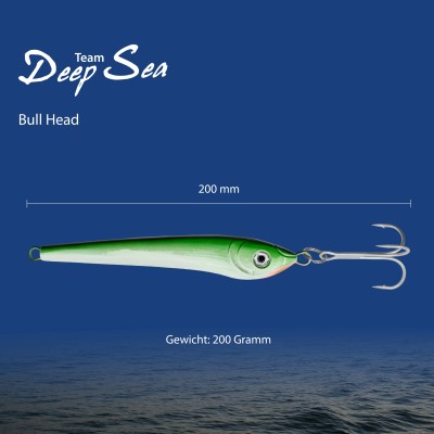 Team Deep Sea Bull Head, 200g - Sandaal Grün - 1 Stück
