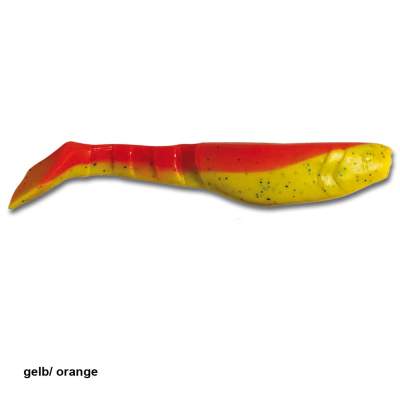 Angel Domäne Gummifische Action Shads 10cm 3er Pack gelb/orange, 10cm - gelb/orange - 3Stück