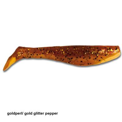 Angel Domäne Gummifische Action Shads 10cm 3er Pack goldperl/gold glitter, - 10cm - goldperl/gold glitter pe - 3Stück