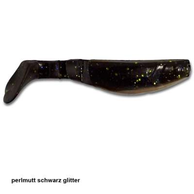 Angel Domäne Gummifische Action Shads 8,5cm 4er Pack perlmutt schwarz glitter, - 8,5cm - perlmutt schwarz glitter - 4Stück