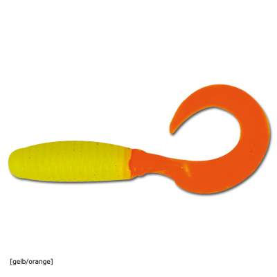 Angel Domäne Action Twister 6cm 8er Pack gelb/oranger Schwanz, - 6cm - gelb/oranger Schwanz - 8Stück