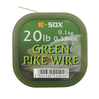 Drennan E-SOX Green Pike Wire Stahlvorfach, 15m, 9,10kg, 20lb, 0,38mm