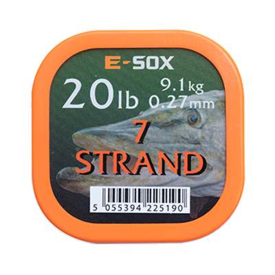 Drennan E-SOX 7-Strand Pike Wire Stahlvorfach, 15m, 9,10kg, 20lb, 0,28mm, bronze