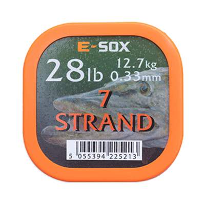Drennan E-SOX 7-Strand Pike Wire Stahlvorfach, 15m, 12,70kg, 28lb, 0,35mm, bronze