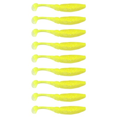 Gummifisch Paddel Pro Vibro 5g Farbe Yellow Solver Glitter, 7,50cm - Yellow Solver Glitter - 5g - 9Stück