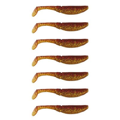 Gummifisch Paddel Pro Vibro 7g Farbe Red Gold Clear Glitter 10,00cm - Red Gold Clear Glitter - 7g - 7Stück
