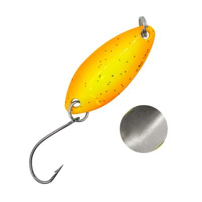 Troutlook Forellen Spoon Touch, 2,90cm - 3,3g - Yellow-Orange-Silver-Glitter UV