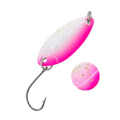 Troutlook Forellen Spoon Touch, 2,90cm - 3,3g - White-Pink-Glitter UV