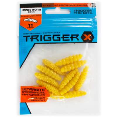 Trigger X Honey Worm (Bienenmaden 3,5cm) 11 Stück YEGFK 3,5cm - Yellow with Gold Flakes - 11Stück