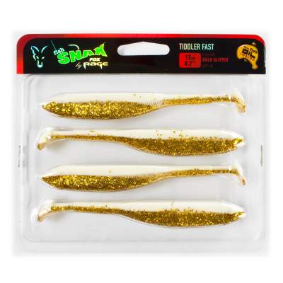 Fox Rage Tiddler Fast Gummifisch 12cm Gold Glitter, 12cm - Gold Glitter - 4Stück