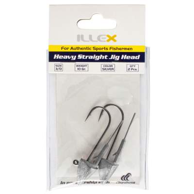 Illex Heavy Straight Jig Head 10g, silver - 10g - Gr.3/0 - 2Stück