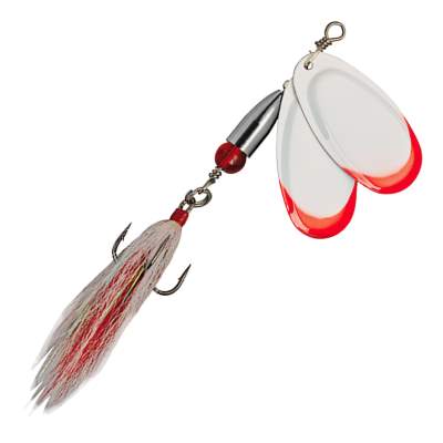 Pezon & Michel Buck Pike Twin Spinner N°6 White Red, White Red - 28g - Gr.6 - 1,2mm - 1Stück