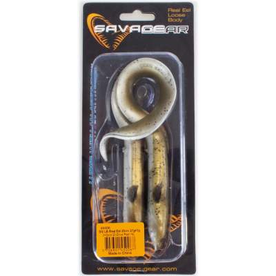 Savage Gear Real Eel (Loose Body), 2 Stück 20cm, 27g + 5g Jigkopf + Stinger, Olive Pearl, - 20cm - Olive Pearl - 27 + 5g - 2+1Stück