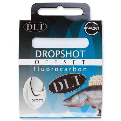 DLT Fluorocarbon gebundene Owner Dropshot Offset Haken Gr. 1/0, Gr. 1/0 - 0,35mm - 5 Stück