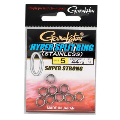 Gamakatsu Hyper Split Ring 2 stainless black nickel - Gr.2 - 12Stück
