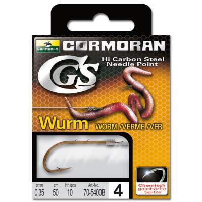 Cormoran Gebundene Haken CGS Wurm 5400B 8, 50cm - Gr.8 - 0,33mm - 10Stück