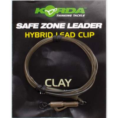 Korda Hybrid Lead Clip Leader 1m long Clay Brown 1m - Clay Brown - TK40lb