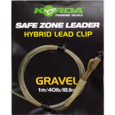 Korda Leaders incl. Hybrid Lead Clip GK, - 1m - Gravel Khaki - TK40lb