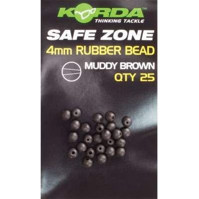 Korda Gummiperlen 4mm Rubber Bead Muddy Brown 25 Stück, - Muddy Brown - 25Stück