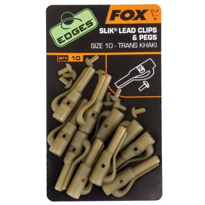 Fox Edges Slik Lead Clip + Pegs Trans Khaki Gr. 10, khaki