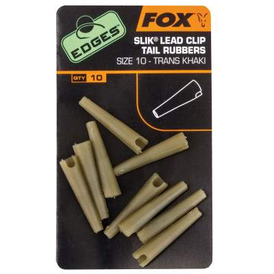 Fox Edges Slik Lead Clip Ttail Rubber Trans Khaki Gr. 10,