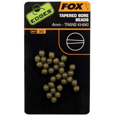 Fox Edges 4mm Tapered Bore Beads Trans Khaki, 30Stück