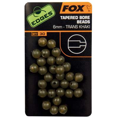 Fox Edges 6mm Tapered Bore Beads Trans Khaki, 30Stück