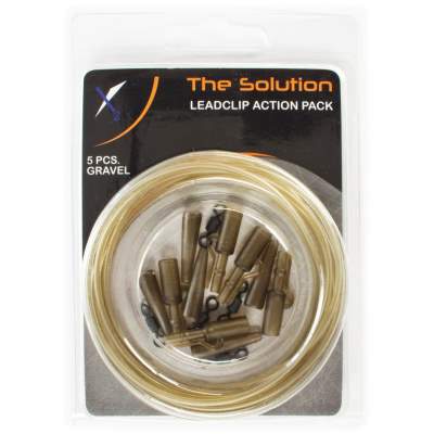The Solution Leadclip Action Pack mit Einhängeclips für Bleie 16 Teile gravel, 16 Stück