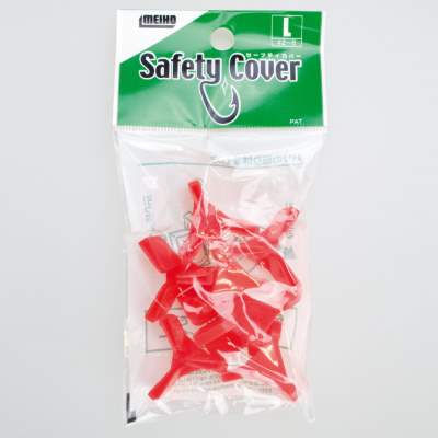 Meiho Safety Cover L, Hakenschutz für Drillinge #2-6 - rot - 8Stück