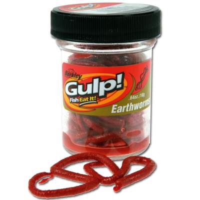 Berkley Gulp Earthworm Erdwurm rot rot - 15Stück