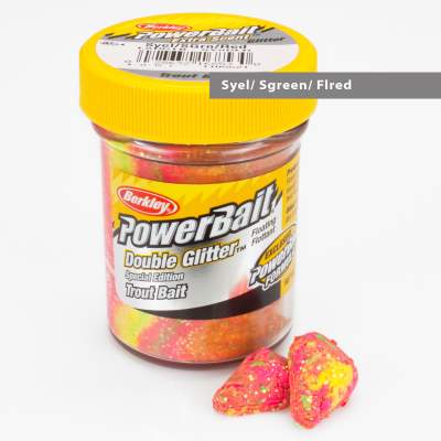 Berkley Powerbait Troutbait Double Glitter Twist Syel./ Sgreen/ Flred, Syel./ Sgreen/ Flred - 50g