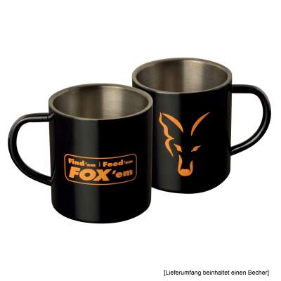 Fox CLU254 Stainless Black XL 400ml Mug Edelstahl Tasse,