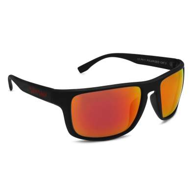 Senshu Polarisationsbrille  Red Strike  Sonnenbrille inkl. Case & Brillenputztuch - Schwarz/orange-chrome