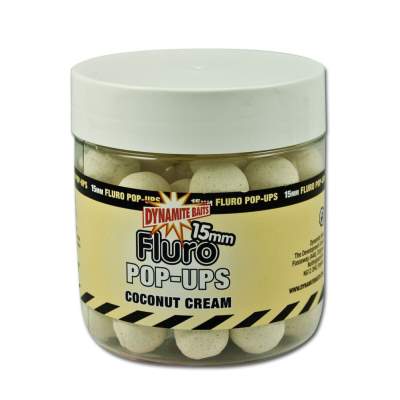 Dynamite Baits Fluro Pop Ups DY576 Coconut Cream - (DY576) - 15mm - 150g