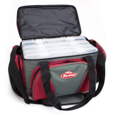 Berkley Gerätetasche Bag System inkl. 4 Boxen Rot/Grau, rot/grau - 37 x 21,5 x 32 cm