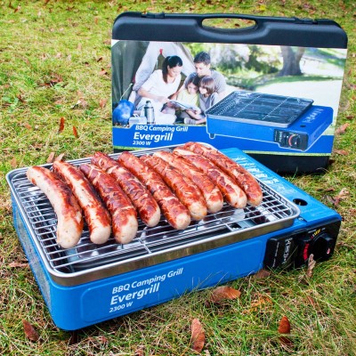 Butangas Camping Gasgrill Evergrill mit Transportkoffer,