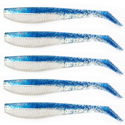 Angel Domäne Low Action Shad, 13,5cm, Pearl Clear Blue glitter 5er Pack, 13,5cm - Pearl Clear Blue glitter - 5 Stück