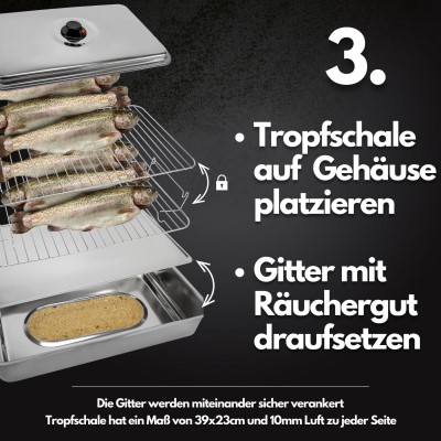 Eversmoke Räucherset Tischräucherofen Starter Bundle, L (Ofen, Räuchermehl, Räucherblitz,2xBrennpaste, Filetiermesser Set)