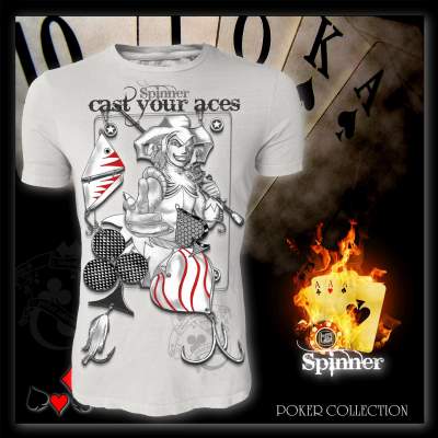 Hotspot Design T-Shirt Spinner Cast your Aces Gr. XXL grey - Gr.XXL - 1Stück