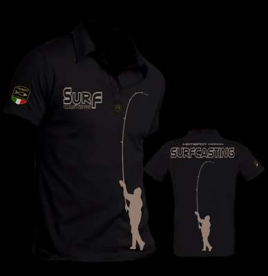 Hotspot Design Polo Shirt Surf Casting Gr. XL, black - Gr.XL - 1Stück