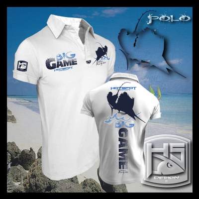 Hotspot Design Polo Shirt Big Game Gr. XL, white - Gr.XL - 1Stück