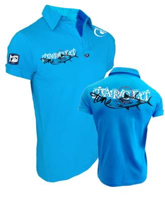 Hotspot Design Polo Shirt Tuna Target Gr. XL, sky blue - Gr.XL - 1Stück