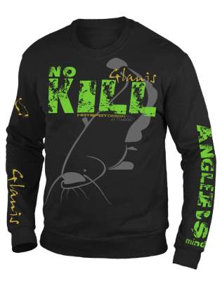Hotspot Design Hoodie Sweatshirt Cat Fishing Gr. L, black - Gr.L - 1Stück