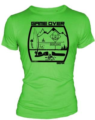 Hotspot Design T-Shirt Game Over Bear Gr. XL, green - Gr.XL - 1Stück