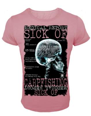 Hotspot Design T-Shirt Sick of Carpfishing Gr. L, rose quartz - Gr.L - 1Stück