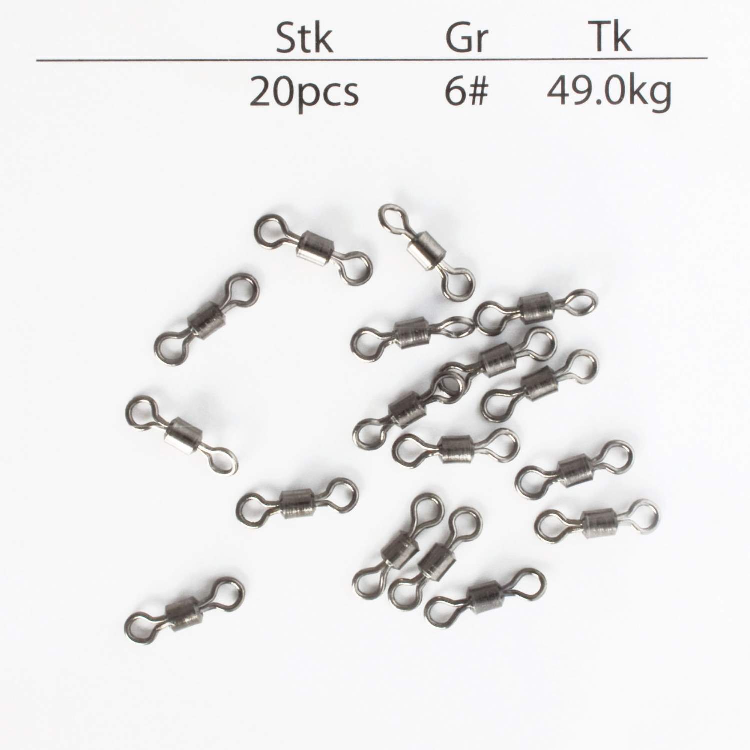 4 6 8 10-21-57kg Wirbel Swivel Angelwirbel 20 Tönnchenwirbel Gr