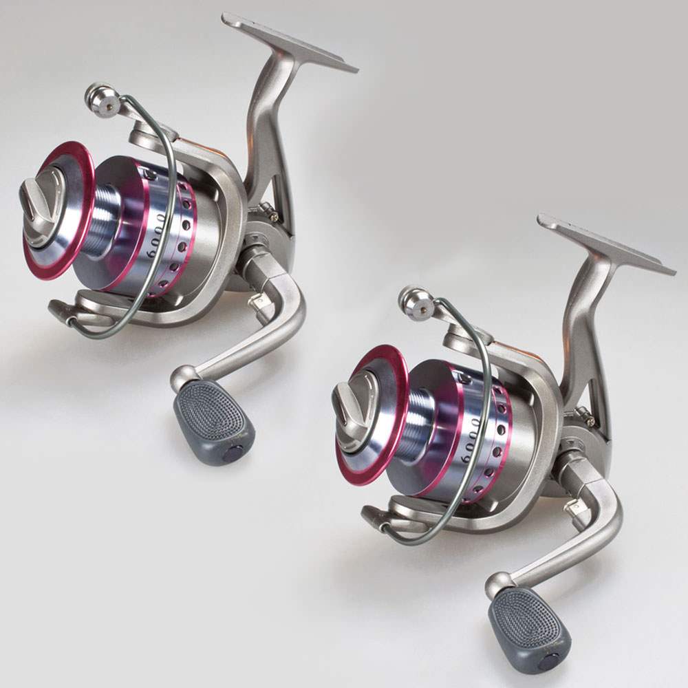 Angelrolle DF 5000 Doppelpack - 2 große Stationärollen für Raubfisch Spinnen